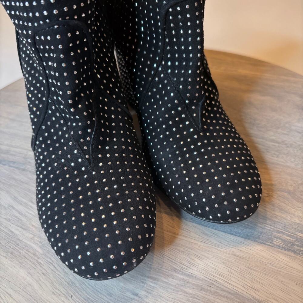 Laurence Dacade Black Studded Suede Ankle Boots Women's EU 38.5 US 8.5 Designer - Picture 5 of 11